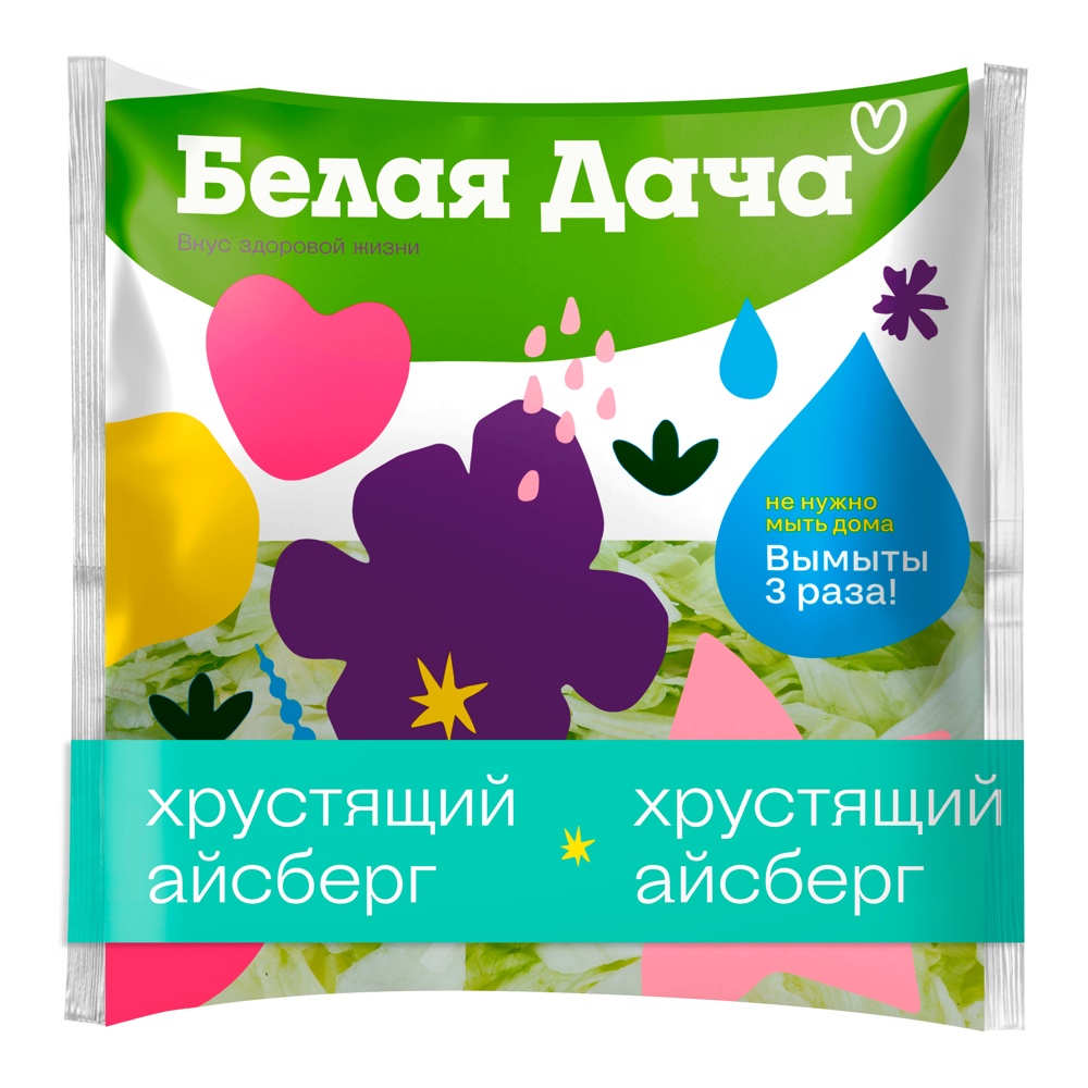 Салат Хрустящий айсберг 140г пакет Белая Дача