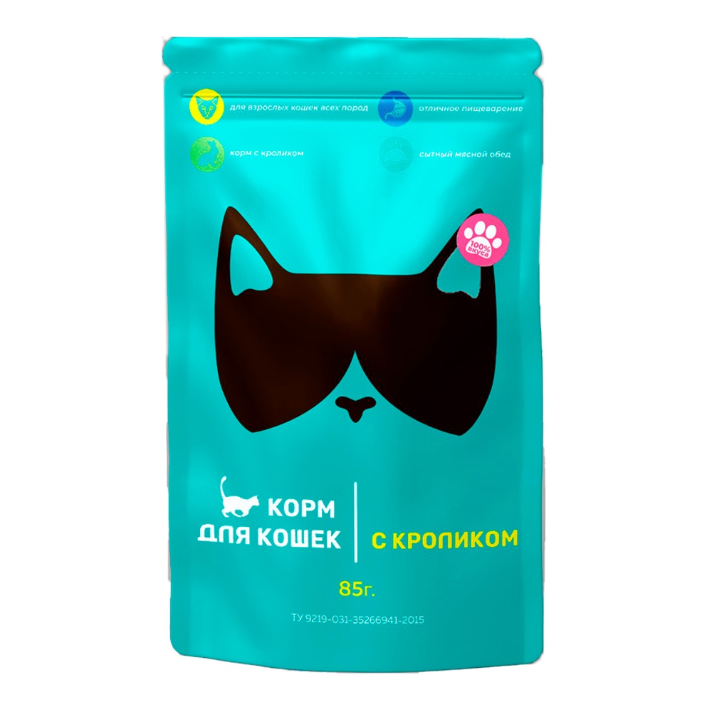 Корм для кошек с кроликом в с/с 85г
