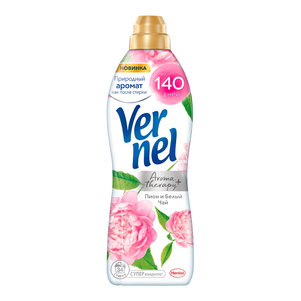 Кондиционер для белья Вернель концентрат Ароматерапия+ Пион и Белый чай 870мл
