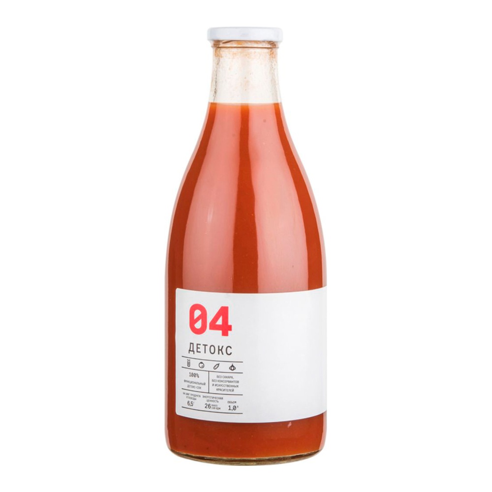 Сок Детокс 04 1л Мультиовощной сельдерей, огурец, томат, чеснок, лимон, сладкий перец