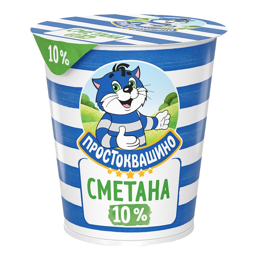 Сметана Простоквашино 10% 300г пл/ст