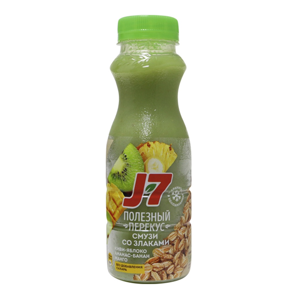Продукт питьевой J7 Смузи со злаками и витаминами 0,3л Киви-Яблоко-Ананас-Банан-Манго; 6