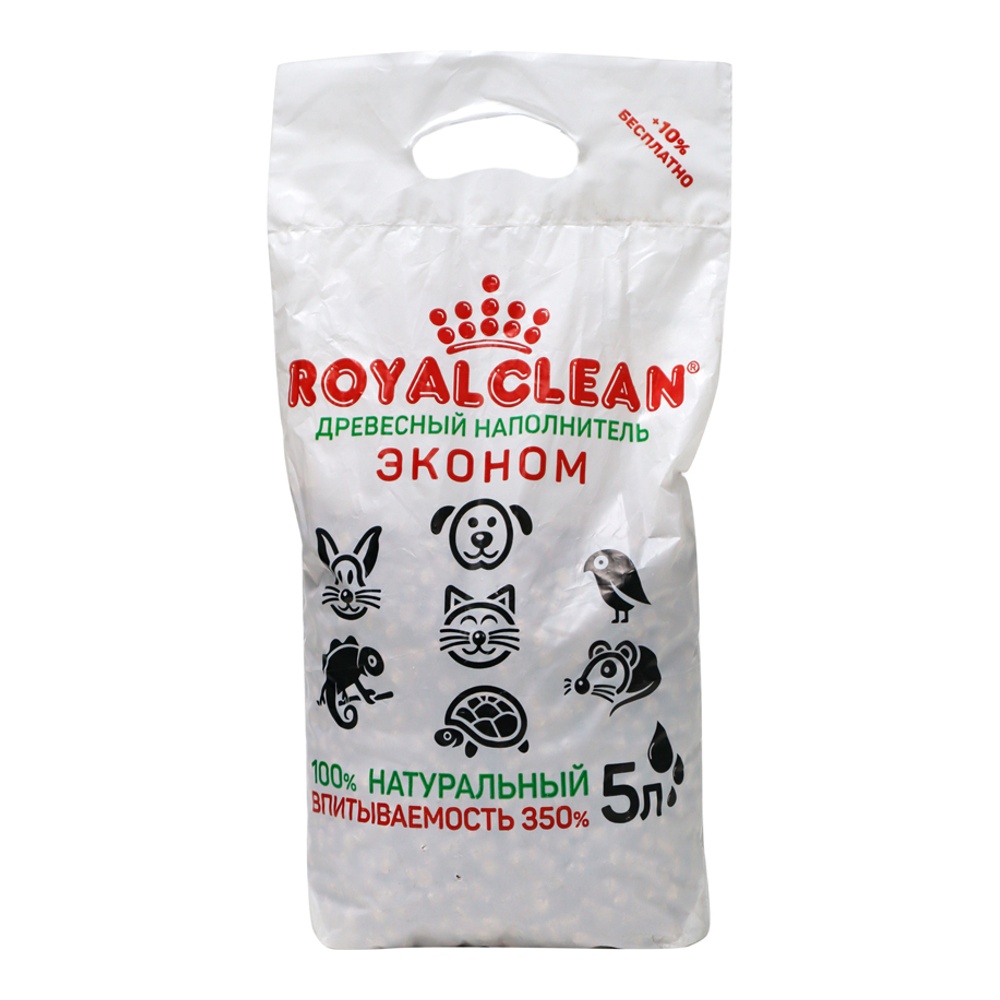 Наполнитель для кошачьего туалета Роял Клин Эконом древесный 5л