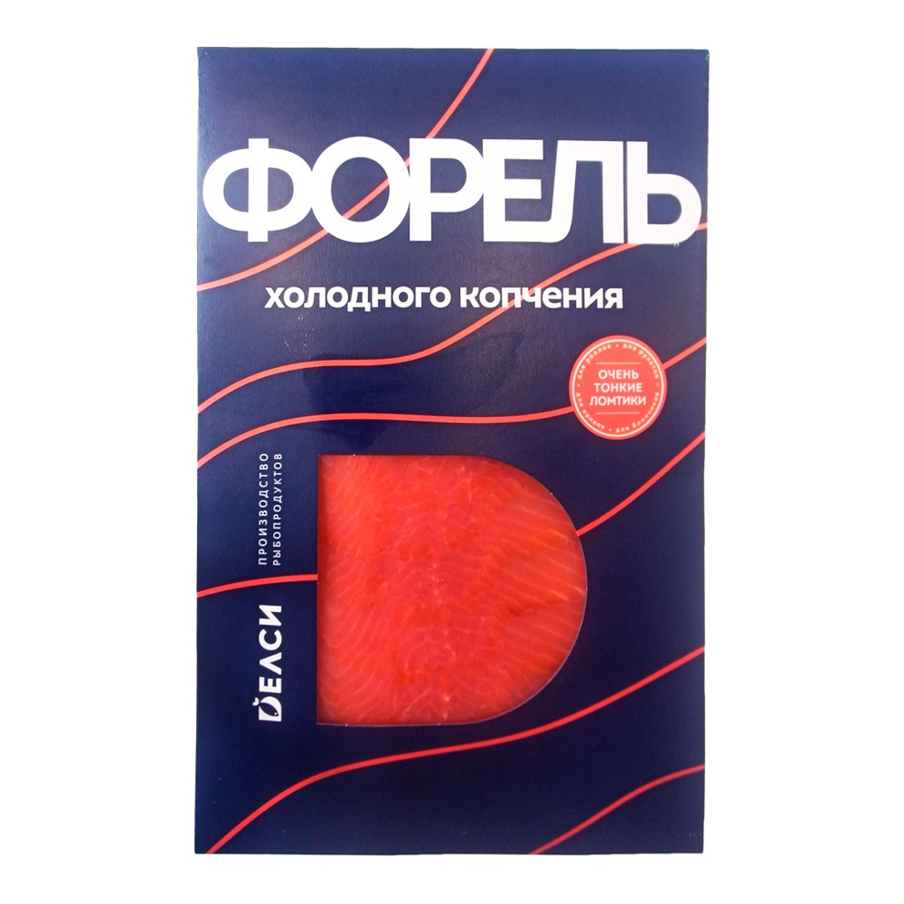 Форель Делси х/к филе-ломтики 100г в/у конверт;