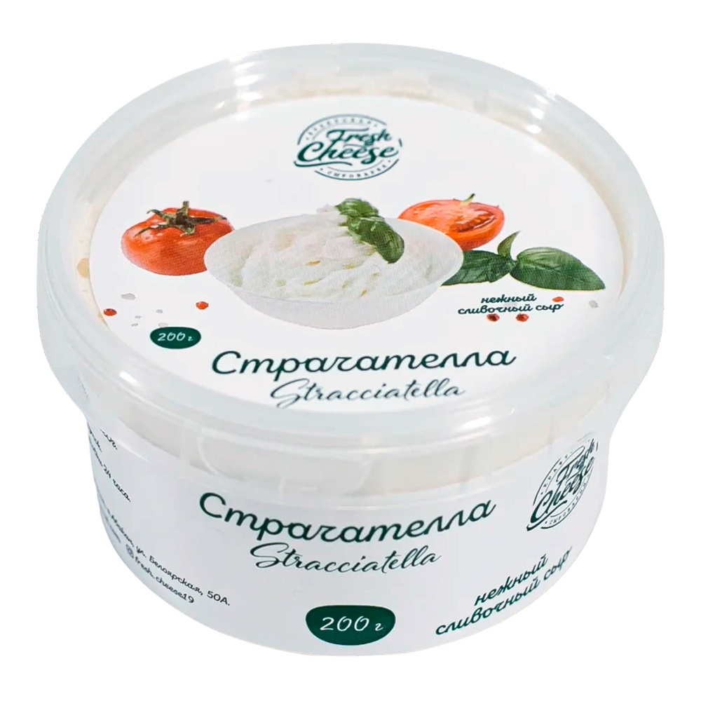 Сыр Страчателла Фрэш Чиз 62% 200г пл/ст