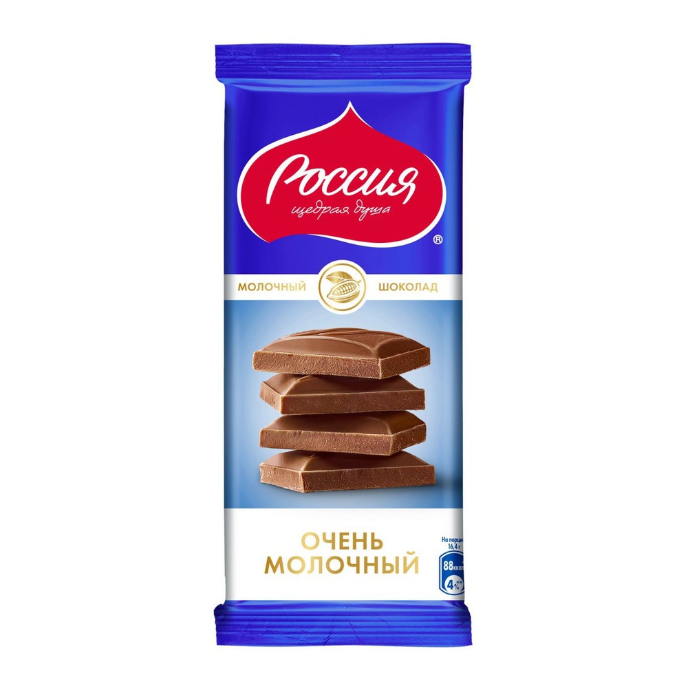 Шоколад Россия Очень Молочный 82г; 22