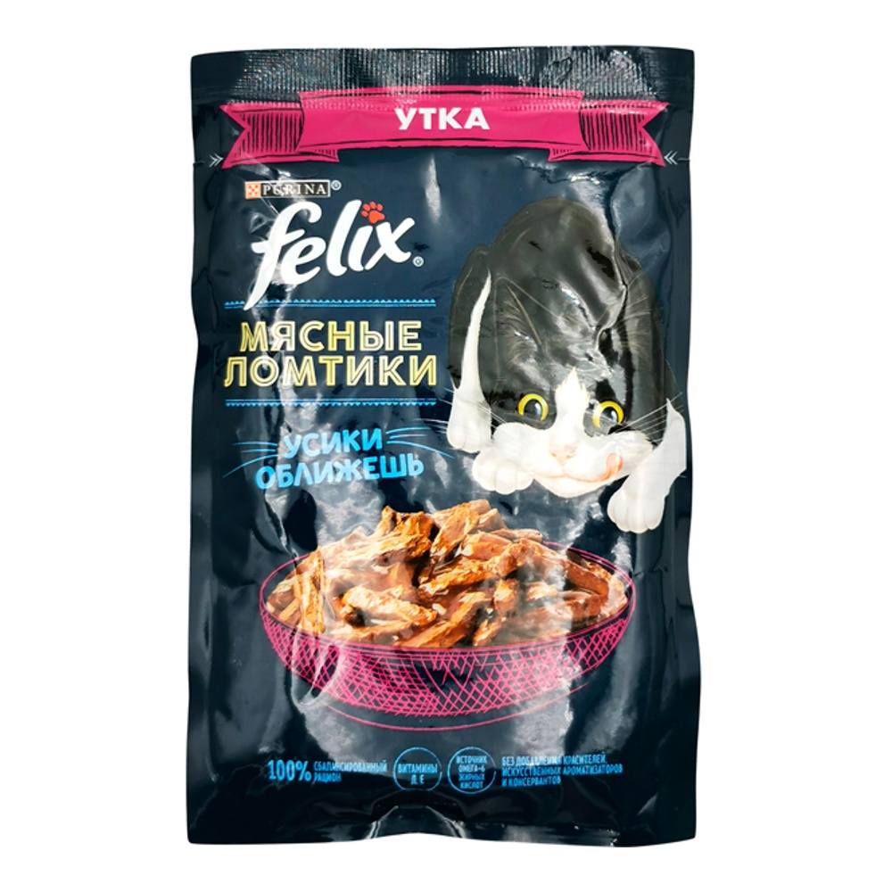 Корм для кошек Феликс Мясные ломтики утка 75г