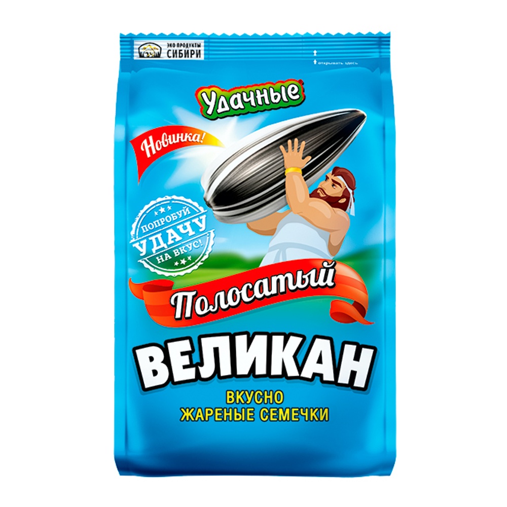 Семечки Удачные Полосатый великан жареные 100г