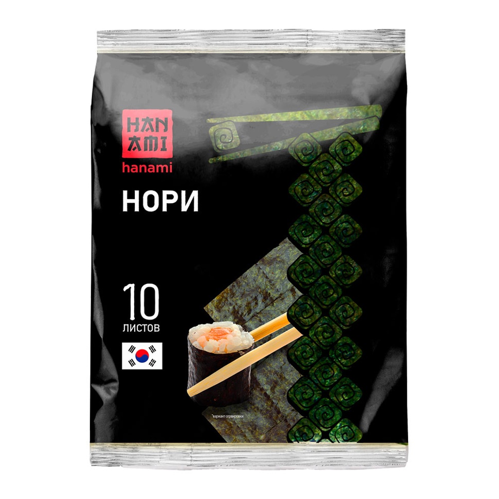 Водоросли морские Нори Ханами премиум жареные 10 листов 22г