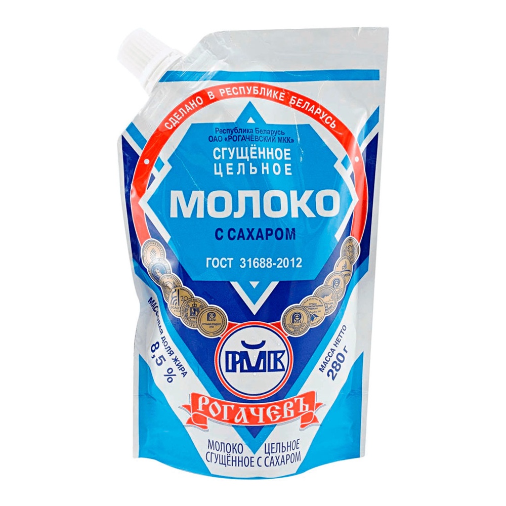 Молоко сгущенное с сахаром Рогачевский МКК 8,5% 270г дой-пак