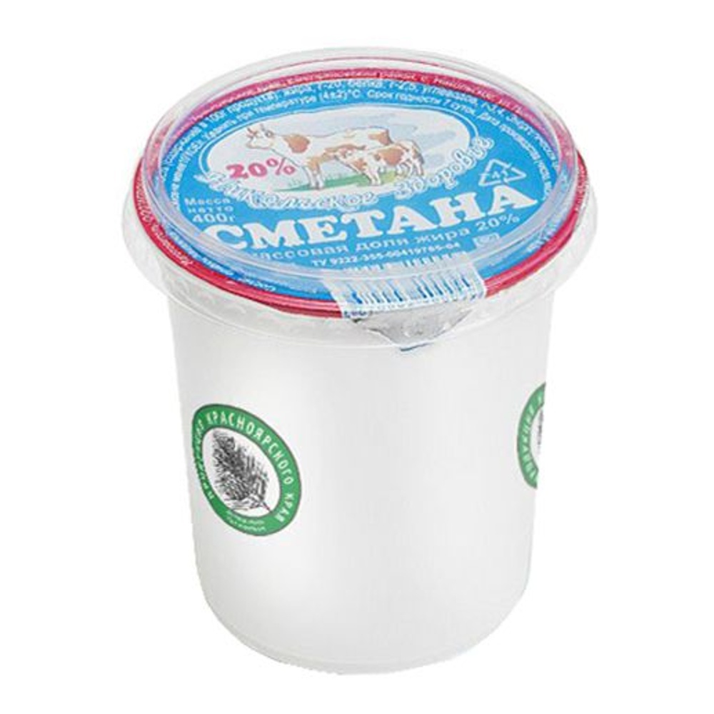 Сметана Никольское здоровье 20% 400г пл/ст; 24