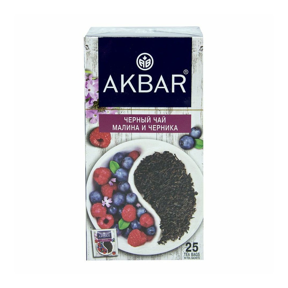 Чай Акбар Лесные ягоды черный 25п*1,5г с/я; 15
