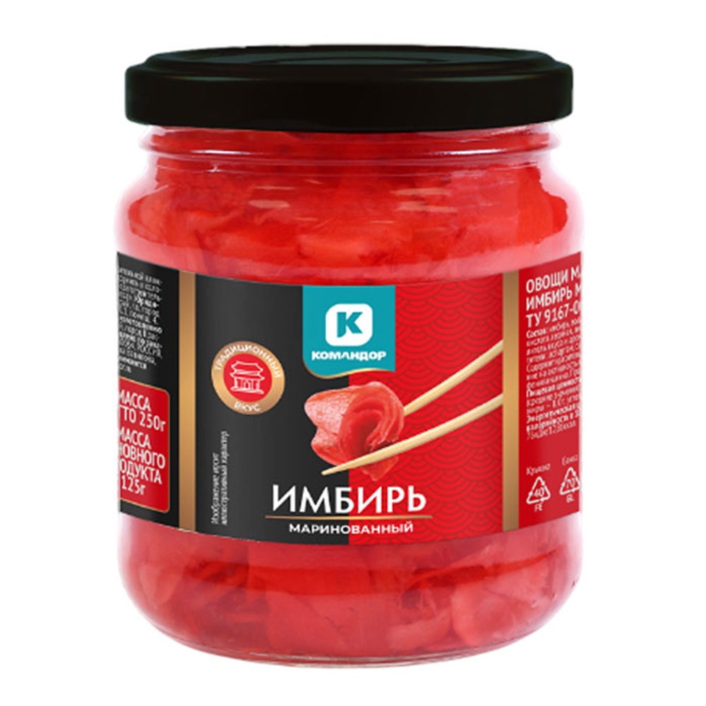 Имбирь Командор маринованный розовый 250мл ст/б