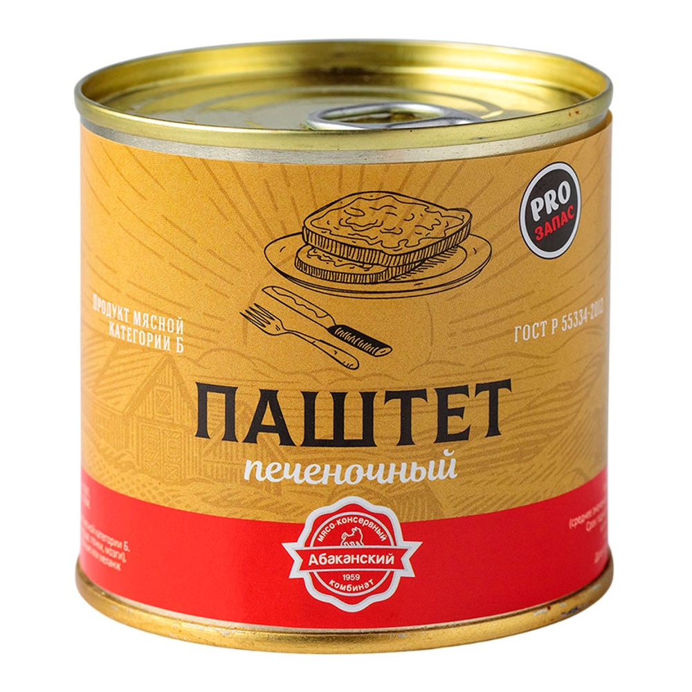 Паштет Абаканский МК Печеночный 250г ж/б