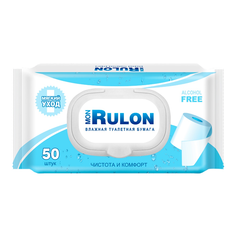 Бумага туалетная влажная Мон Рулон 50шт клапан