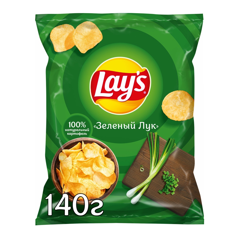Чипсы Лейз 140г Зеленый лук