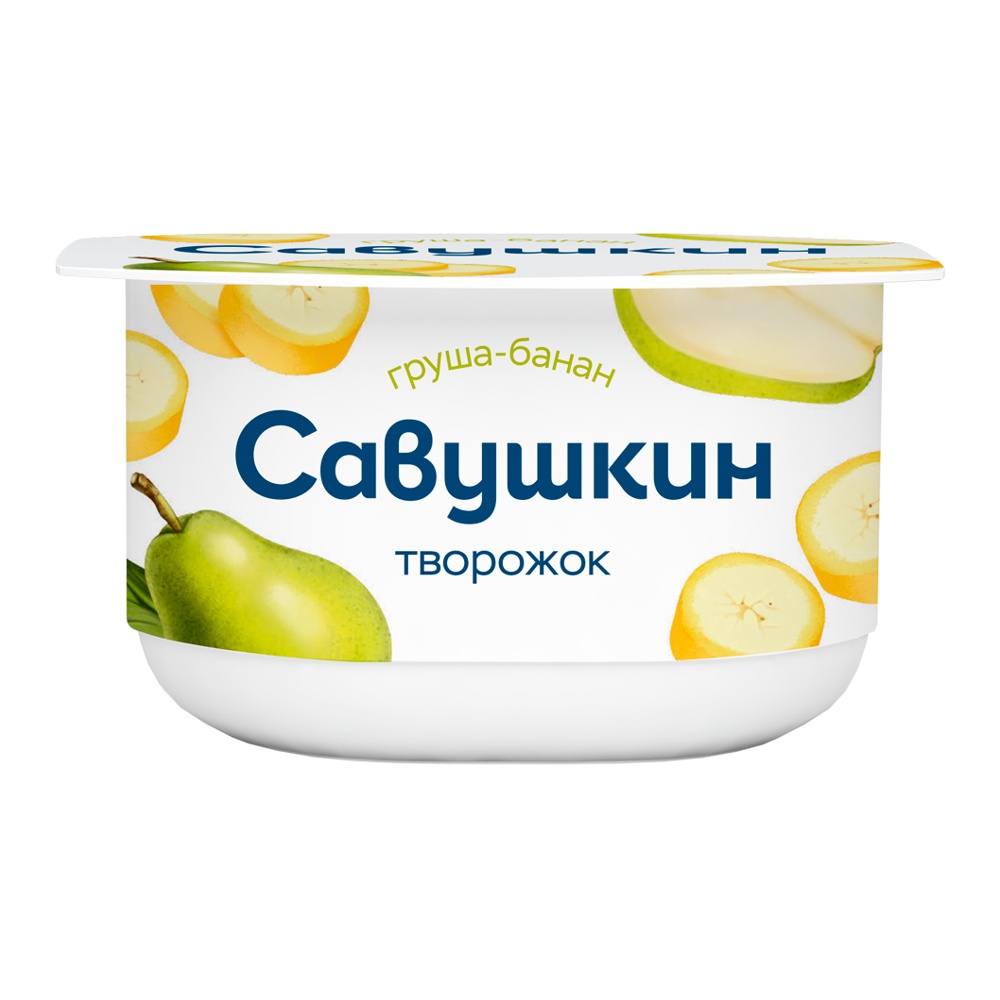 Паста творожная Савушкин десертная 3,5% 120г груша-банан пл/ст
