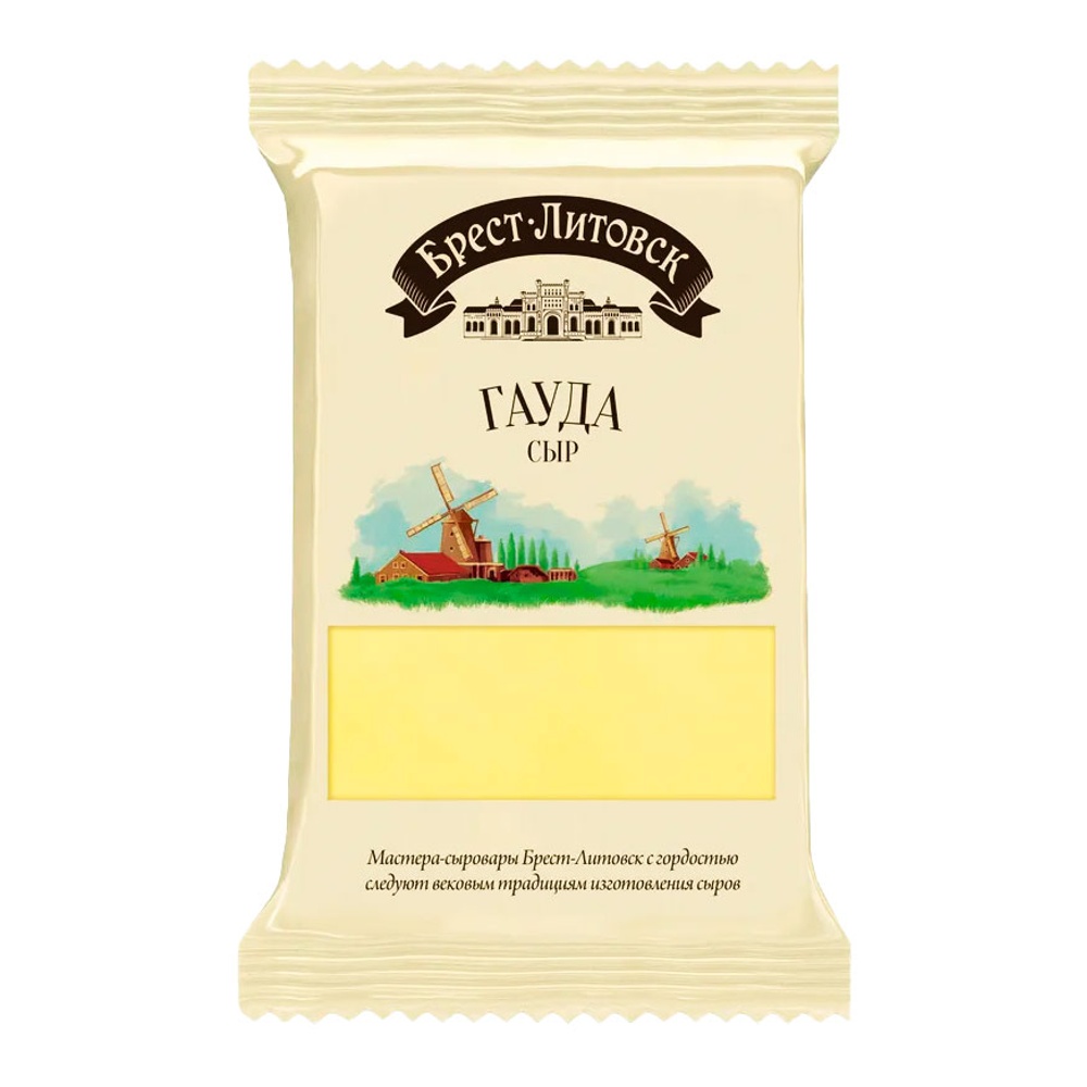 Сыр Брест-Литовск 48% 200г Гауда нарезка-брусок Савушкин продукт