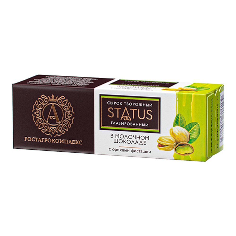 Сырок творожный глазир А.Ростагрокомплекс Статус 26% 50г фисташки-молочный шоколад;