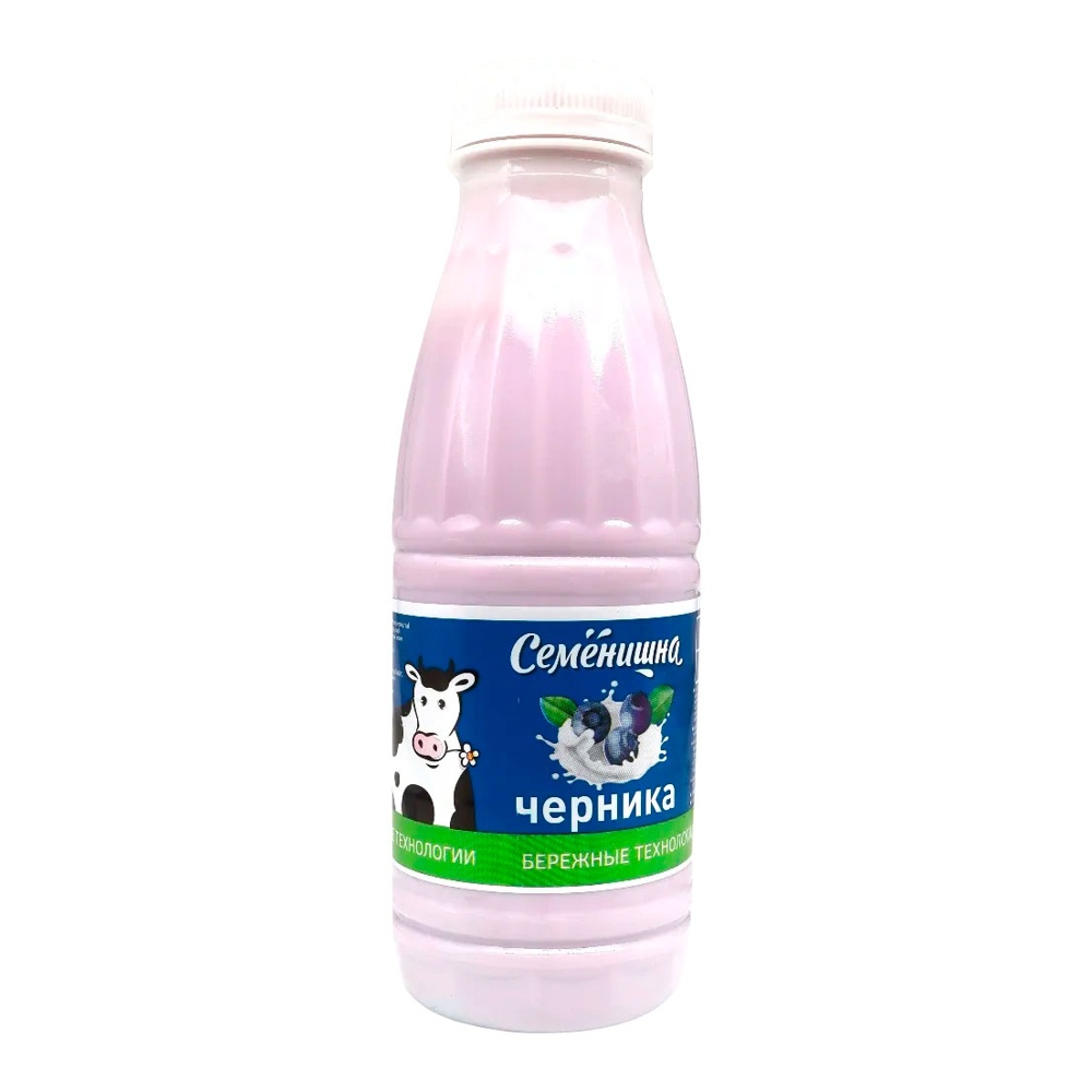 Биойогурт Семенишна 2,5% 400г черника пл/б; 6