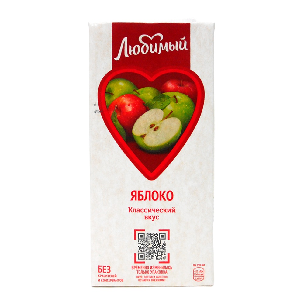 Напиток сокосодержащий Любимый 0,95л Яблоко осветленный; 12