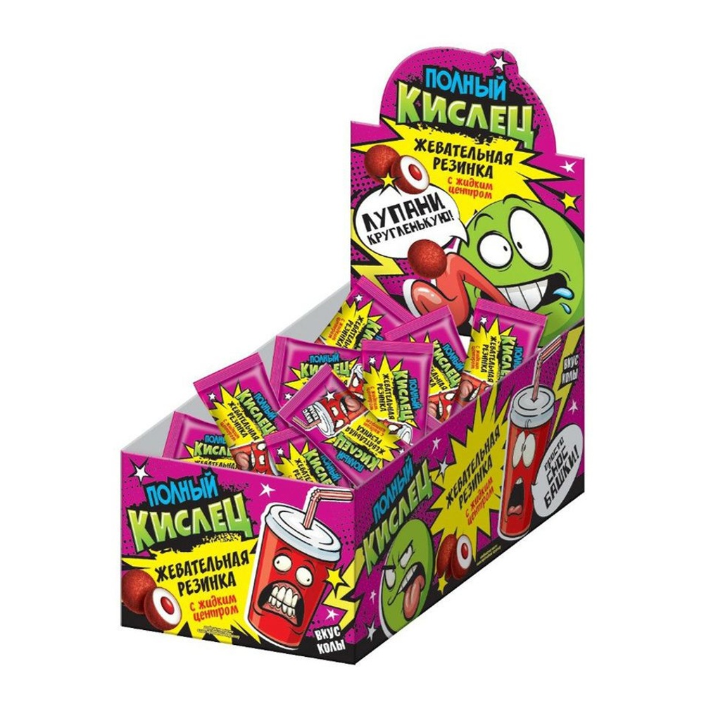 Жев резинка Конфитрейд Полный Кислец кислая с жидким центром 3г; 100