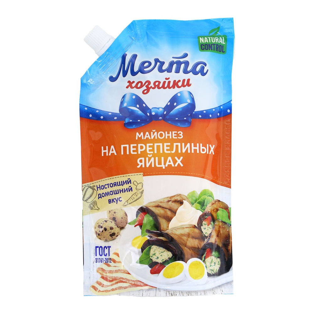 Майонез Мечта хозяйки На перепелиных яйцах 50,5% 350мл дой-пак с дозатором