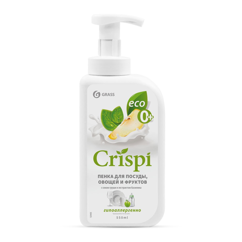 Средство для мытья посуды Грасс Криспи Пенка с соком груши и экстрактом базилика 550мл