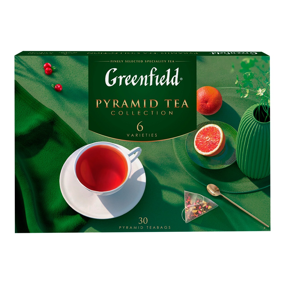 Набор чая Гринфилд Коллекция листового чая 6 видов 30п 56г пирамидки