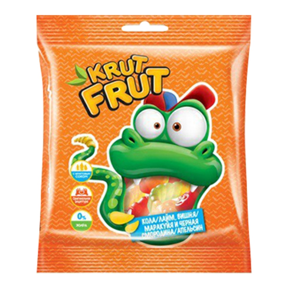 Мармелад жевательный КДВ КрутФрут Змейка в кислой посыпке 70г; 50