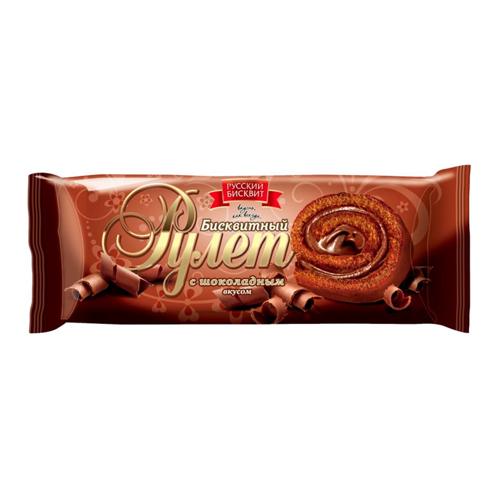 Рулет Русский бисквит бисквитный с шоколадным вкусом 150г