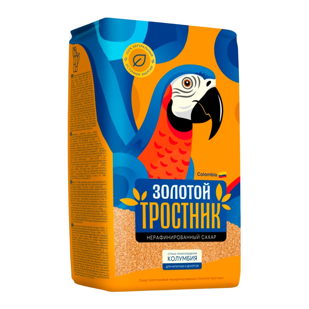 Сахар Золотой Тростник тростниковый н/раф 900г