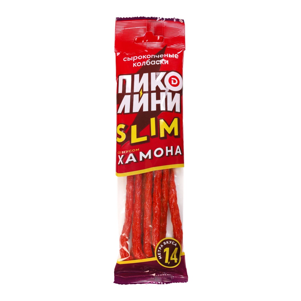 Колбаски Дымов Пиколини слим со вкусом хамона полусухие с/к 70г в з/с