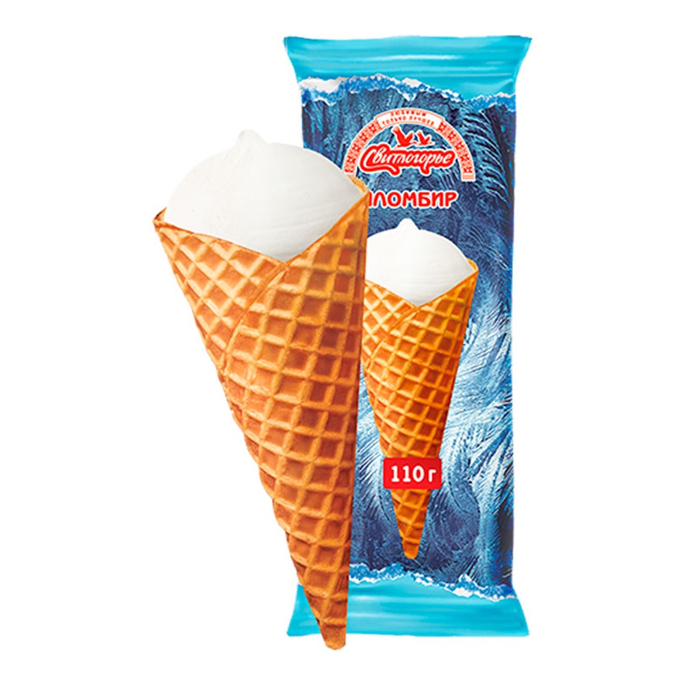 Мороженое Свитлогорье Пломбир ванильный 110г рожок
