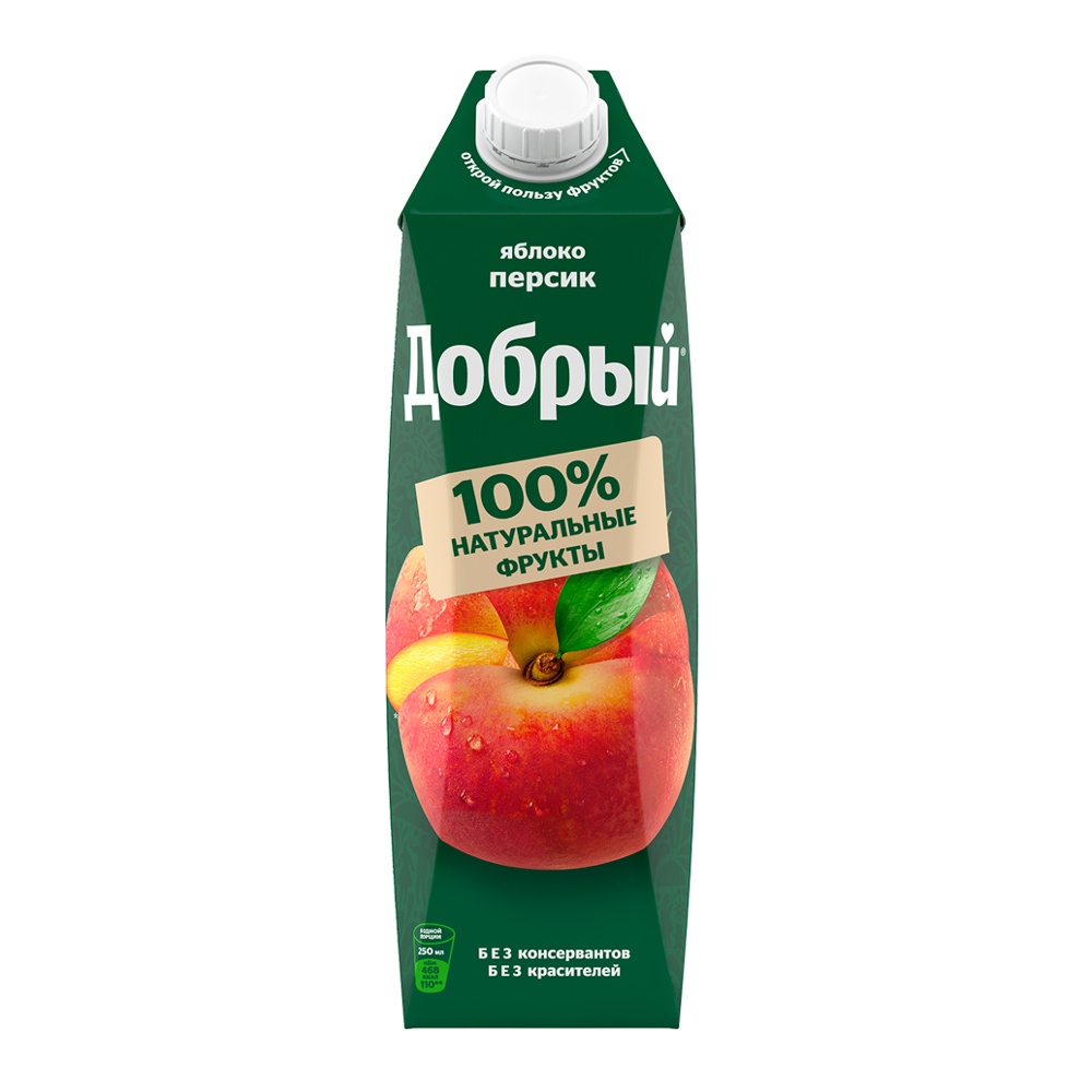 Напиток сокосодержащий Добрый 1л Яблоко-Персик