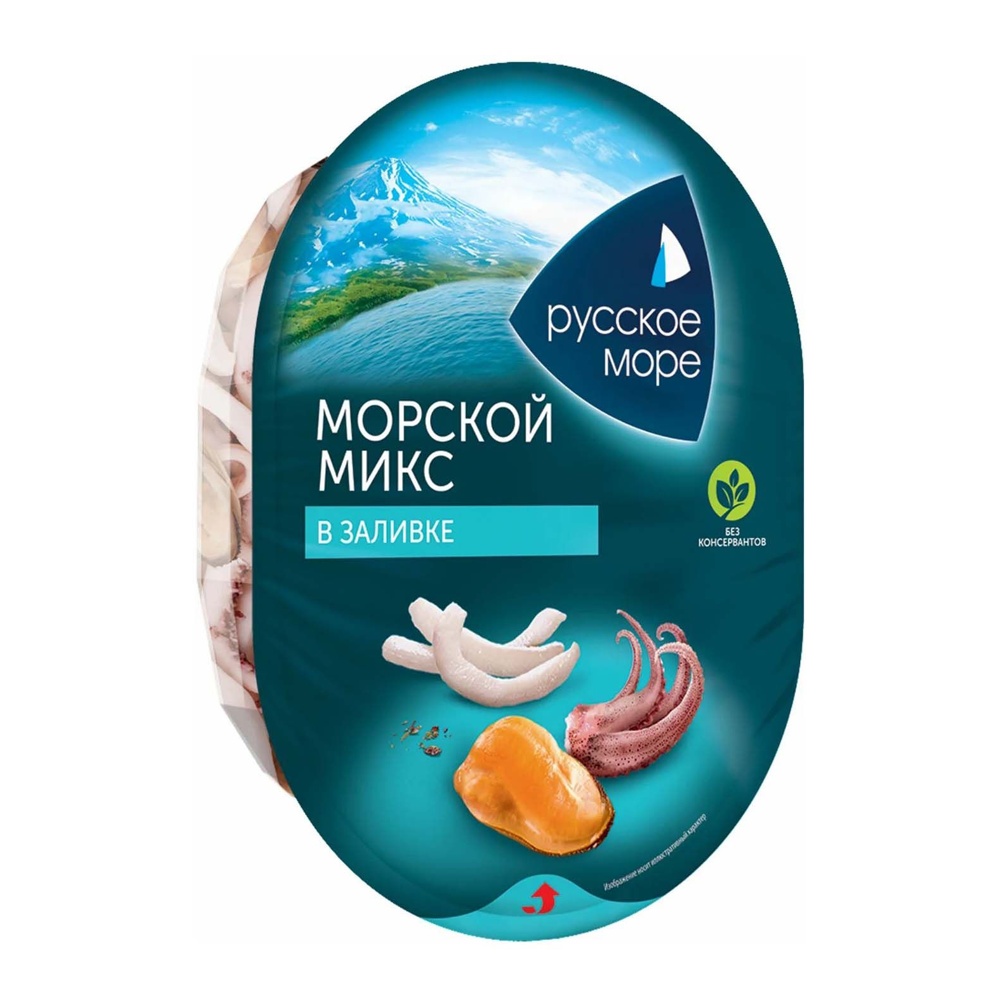 Коктейль из морепродуктов Русское море Морской микс в заливке 180г пл/у; 6