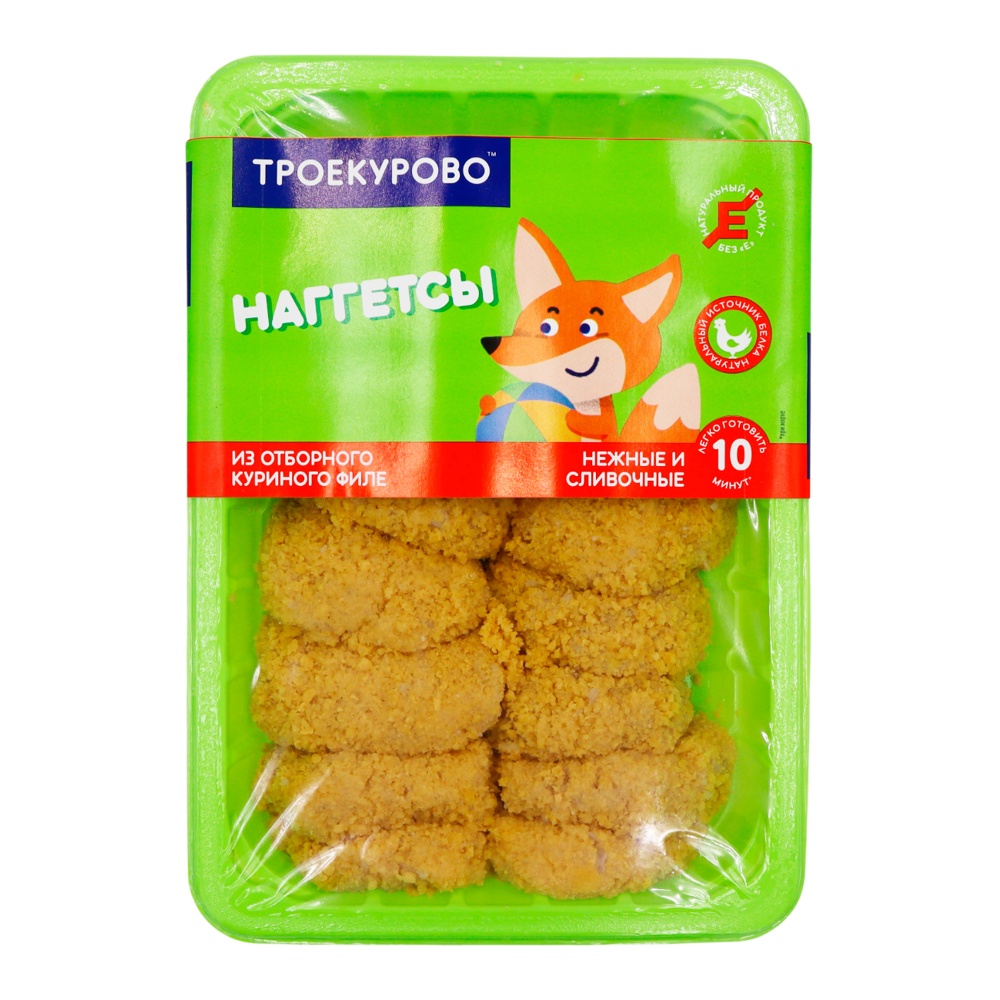 Наггетсы куриные охлажденные 350г Троекурово, лоток в з/с