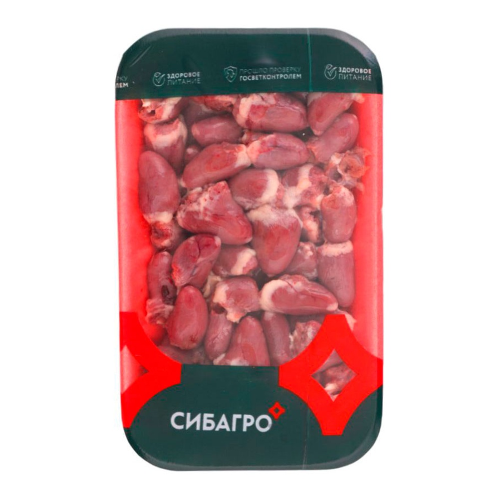 Сердце цыпленка-бройлера охлажденное 500г СибАгро, подложка