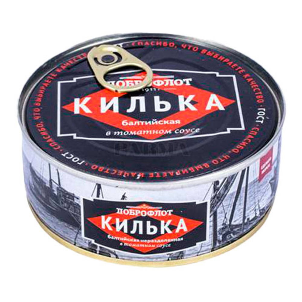 Килька Доброфлот балтийская неразделанная в т/с 240г ж/б ключ