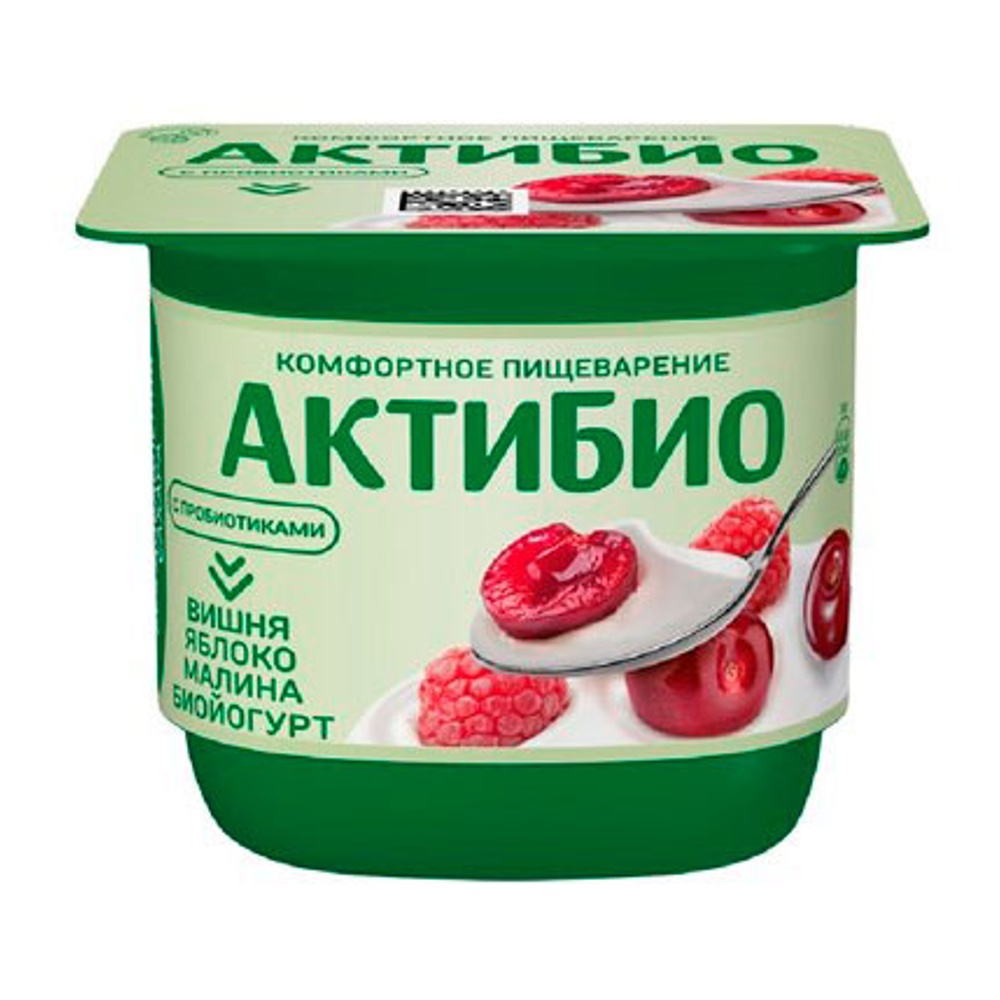 Биойогурт АктиБио 2,9% 130г вишня-яблоко-малина