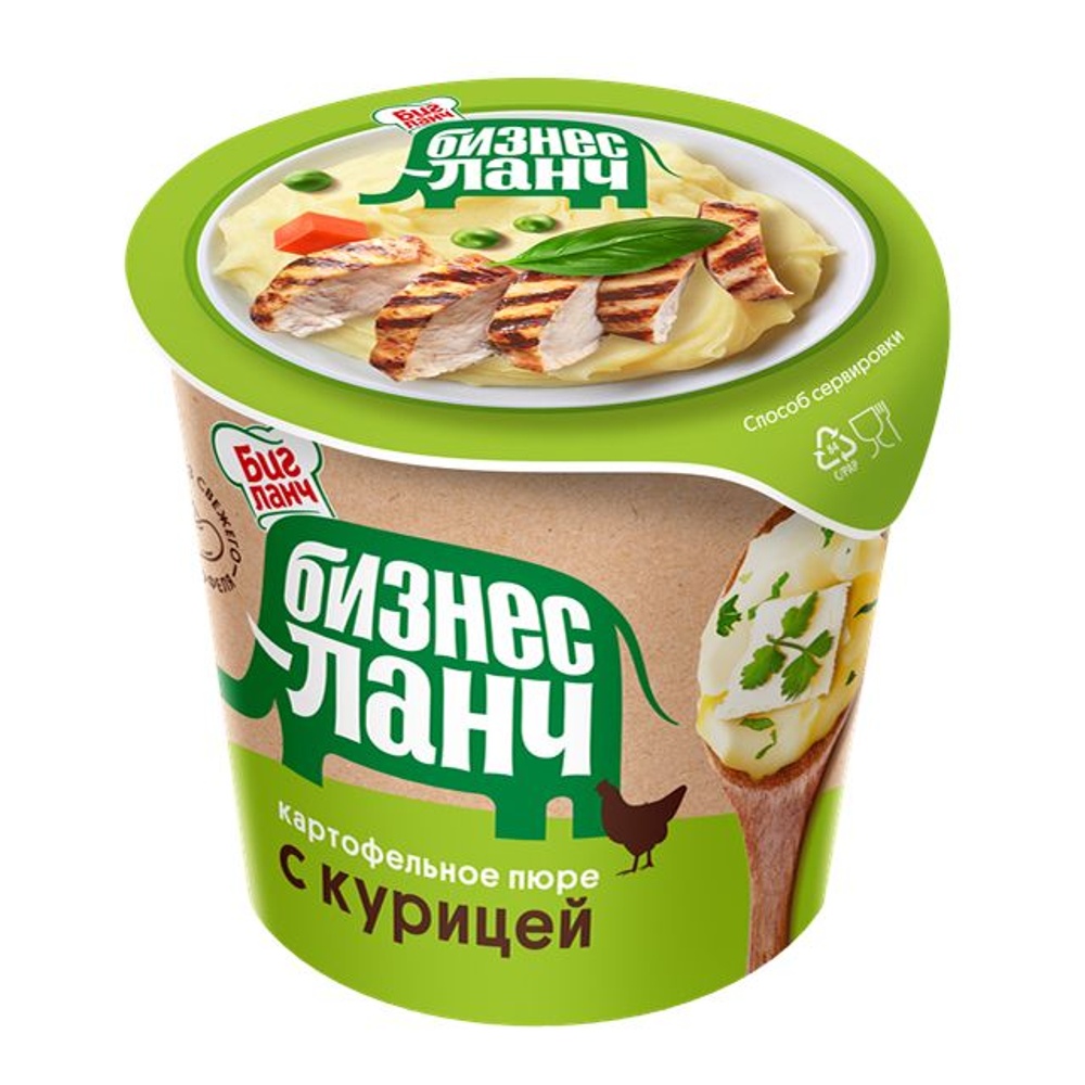 Пюре картофельное Бизнес Ланч с курицей 40г пл/ст; 24