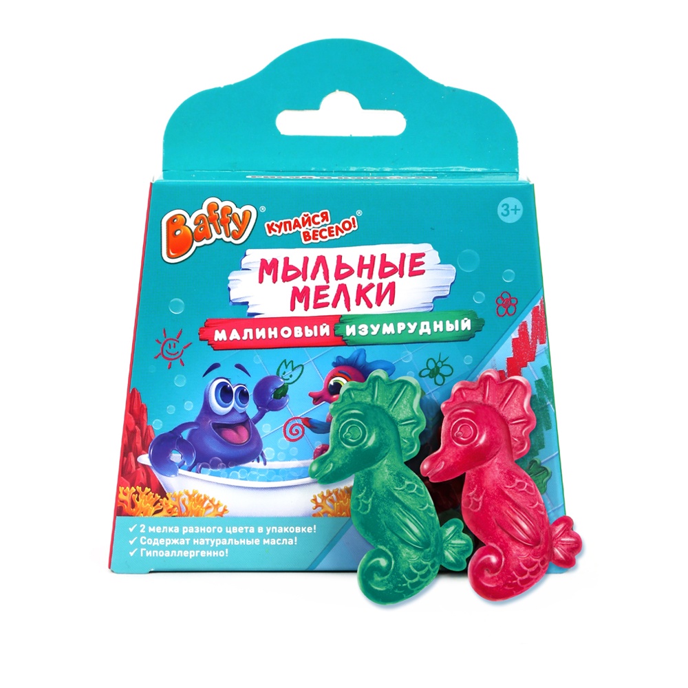 Мелок мыльный для купания Баффи Малиновый-Изумрудный 2шт