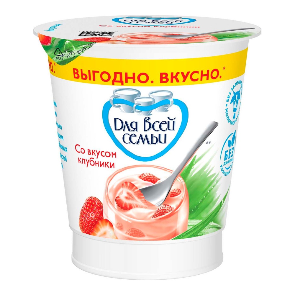 Продукт йогуртный Для всей семьи 1% 290г клубника; 6