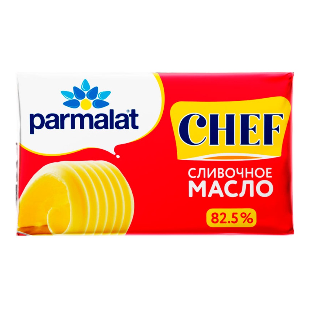 Масло Пармалат Шеф сладко-сливочное несоленое 82,5% 180г