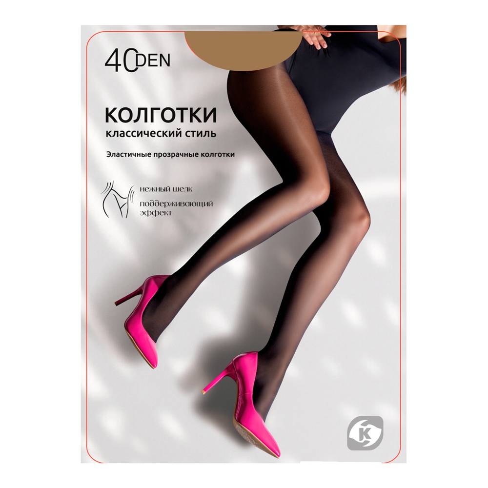 Колготки женские Командор 40ден, бежевые, р.4