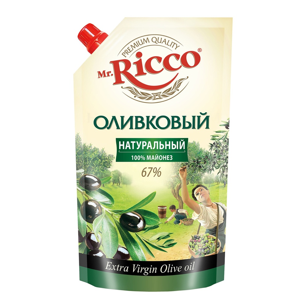 Майонез Мистер Рикко Оливковый 67% 400мл дой-пак с дозатором; 22