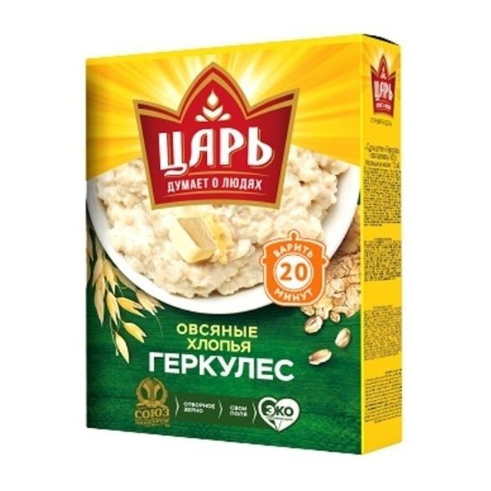 Хлопья Царь Овсяные Геркулес 400г карт/уп; 20