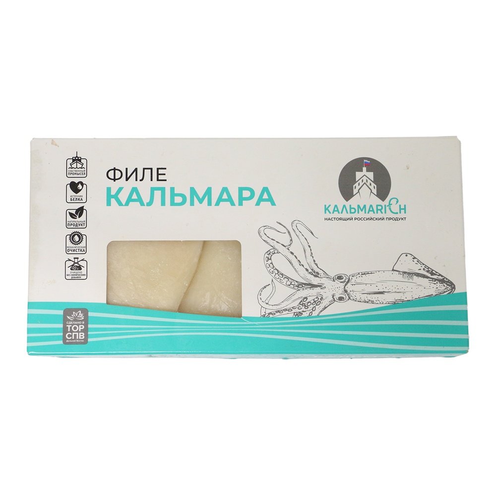 Кальмар командорский с/м тушка б/плавника и кожицы 600г карт/уп