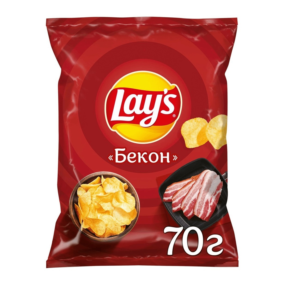 Чипсы Лейз 70г Бекон; 25