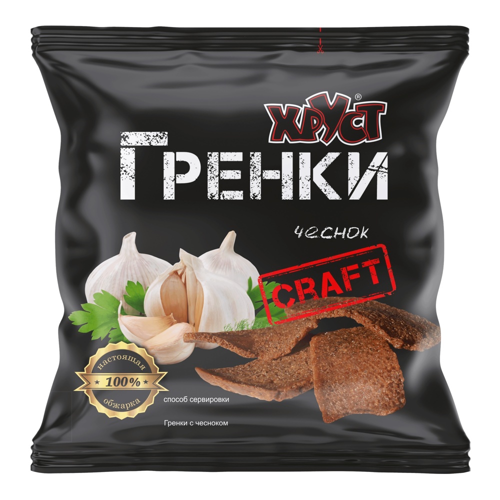 Гренки Хруст Крафт 60г Чеснок; 36